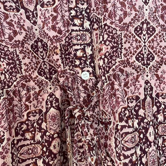 Madewell Pink Button Down Blouse with Waist Tie Size Medium - Picture 2 of 8